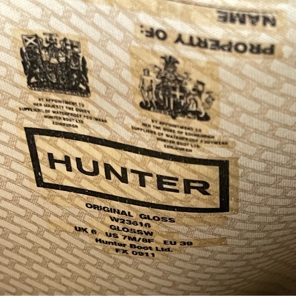 HUNTER Original Gloss Tall Gray/Blue Pull On Rain Boots - Picture 8 of 8